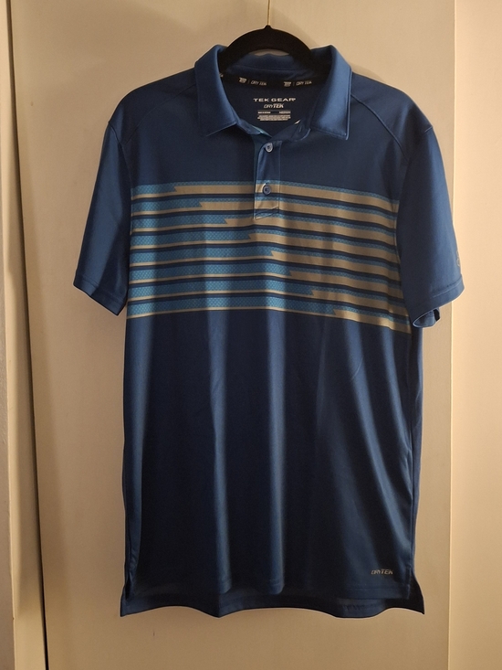 tek gear Other - Tek Gear Men's Blue Striped Golf Polo Shirt
